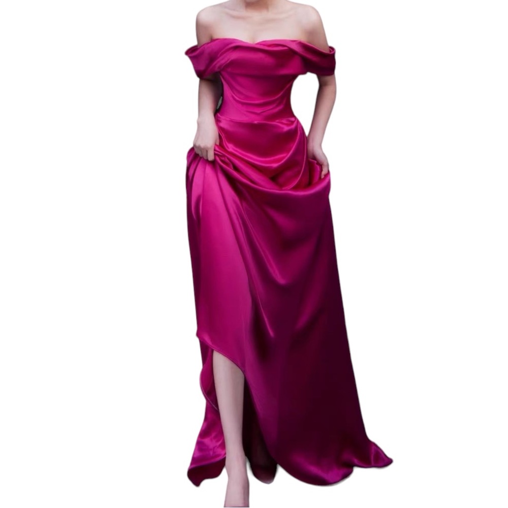 Prom Dress Rose Pink Long Dress
